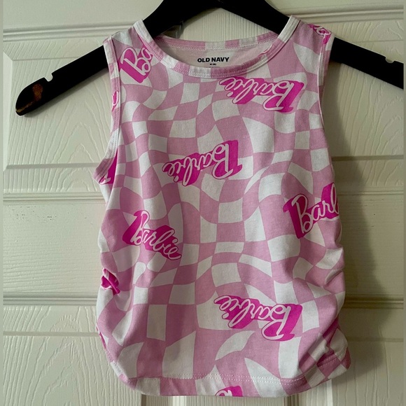 Old Navy Kids Pink Checkered Barbie Tank Top - Picture 2 of 5
